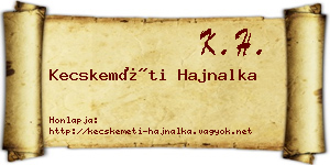 Kecskeméti Hajnalka névjegykártya